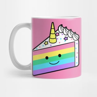 Cute Rainbow Unicorn Cake Doodle Mug